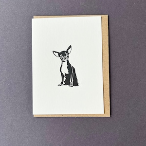 Cartão de filhotes de chihuahua - Cartões de agradecimento - Notas tipográficas - Cartões pequenos - Cartão de bolsa para cachorro - Cartão de aniversário - Passeador de cães - Etiquetas para presentes