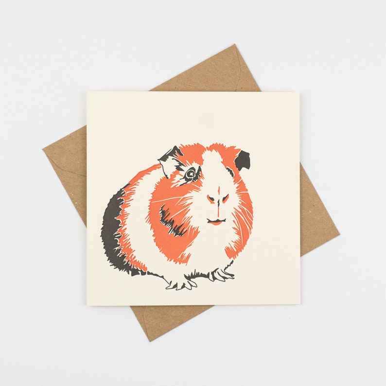 Guinea Pig Card Birthday Card Letterpress Cards Art Etsy UK