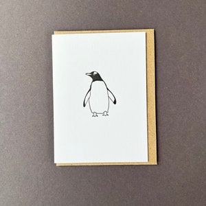 Gentoo Penguin - Biglietto tipografico - Cartoline piccole - Cartoline di Natale - simpatico biglietto Pinguino - Biglietto vuoto - Nuovo bambino - Etichette regalo - Biglietto di compleanno