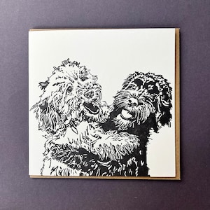 Cartão de abraço Cockapoo - Cartão de aniversário - Cartões impressos em letras - Cartão de filhote de Cockapoo - Cartão de amizade - Cartão de cachorro - Cartão para professores - Dia dos pais