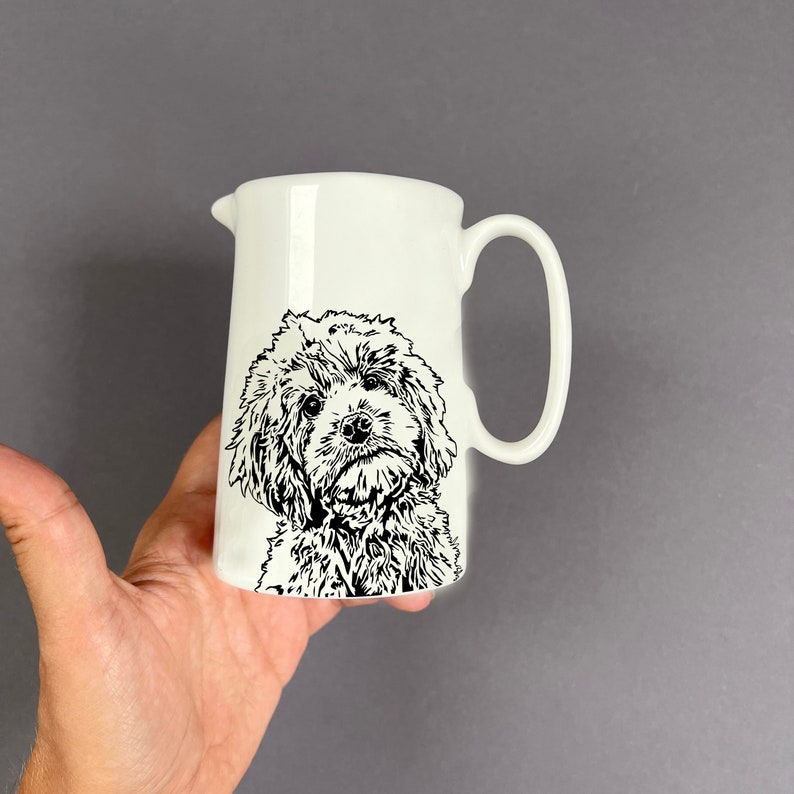 Cockapoo 1/2 pint Jug Cockapoo Lover milk jug Birthday Gift dog jug fine bone china Small gift Teacher gift Fathers day image 2