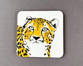 Cheetah coaster - animal coaster - Cheetah - Safari coaster - tea coaster - small gift - Melamine coaster - made in the uk - coaster set