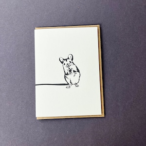 Cartão de mouse - Cartão de nota de rato fofo - Notas tipográficas - Cartão de nota pequeno - Ratinhos - Cartão de agradecimento - Etiqueta de presente - Aniversário - Só para você