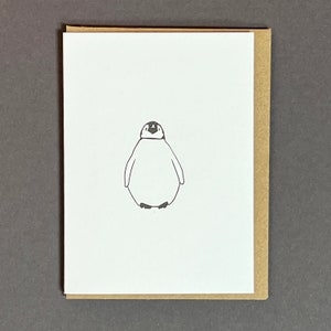 Baby Pinguin Karte - Glückwunschkarte - Grußkarte - Babyparty - Letterpress - Kleine Karte - Geschenkanhänger Weihnachten