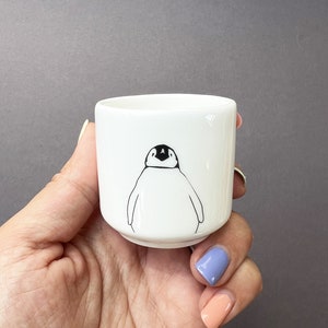 Baby Penguin Egg Cup - Fine Bone China - Penguin Lover Gift - New baby gift - Small Christmas gift - Children Penguin Stocking filler