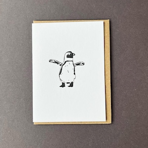 Pinguim Africano - Cartão de parabéns - Cartão Pinguim Africano - Cartões de aniversário - Cartões de agradecimento - Cartões tipográficos - Cartão pequeno