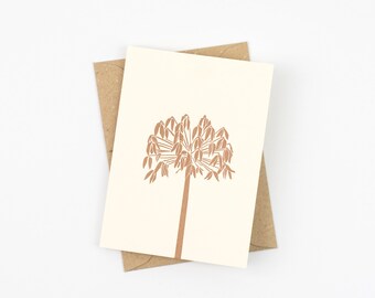 Agapanthus seed head - Agapanthus card - Metallic bronze - letterpress - thank you note cards - Gift tags - Just because - Thinking of you