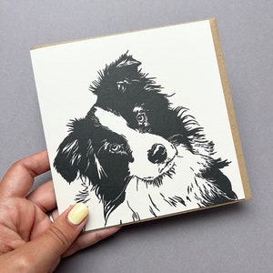 Carte Border Collie - Carte chien - Carte d'anniversaire Collie - Carte typographique - Carte de voeux artistique - Carte d'anniversaire chien - Border Collie - Collie
