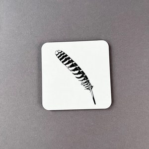 Tawny Owl feather coaster - feather Coaster- Feather Christmas Gift - Teacher gift - Melamine - UK made - Tea coaster set - Birthday gift