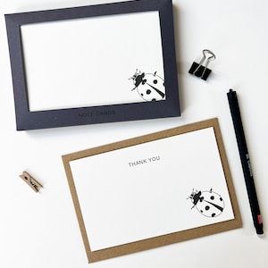 Marienkäfer Grußkarten Set - Letterpress Karten - Grußkarten - Dankeschön - Dankeschön - Feier des Lebens