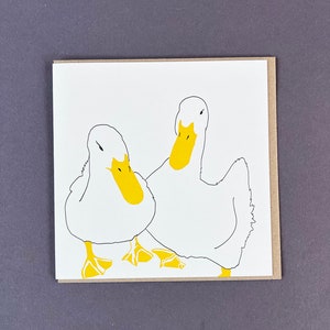 Eenden verliefd Kaart - Leuke kaart - Verjaardagskaart - Bedankkaart - Boerderijdieren - Boer - Verjaardag - Bruiloft - Vriendschap Verjaardagskaart