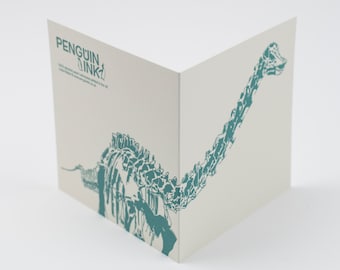 Dinosaur - Dino cards - Blank card - Dippy card - Diplodocus black - red - green - boys birthday - Girls birthday -letterpress - Christmas