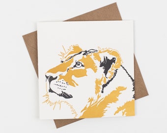Unique Mothers day card - Female Lion card - strong mom card - Lioness card - Mum - mothers birthday - safari Letterpress cards