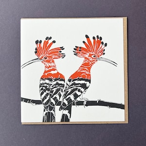 Hopkaart - verjaardagskaart - boekdrukkaarten - kunstwenskaart - jubileum - safarivogels - liefdeskaart - ornithologie - vriendschapskaart