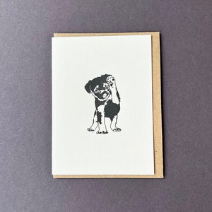 Carte border terrier - carte de remerciement - typographie - petite carte - carte d'anniversaire - chiot mignon - étiquette cadeau - carte promeneur de chien - carte de Pâques