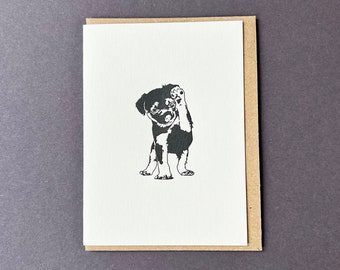 Border Terrier card - Thank you cards - Letterpress - Small cards - Dog card - Birthday Card - cute puppy - Gift tag - Dog walker - Teacher