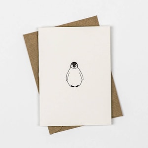 New Baby Card - Baby Penguin - Baby shower Thank you cards - Baby - Cute card - Small note Card - Gift tag - Christmas - Baby shower