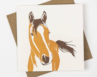 Birthday Card - Horse Thank you card - Pony Blank Card - Bar mitzvah card for daughter - Horse lover - Just because - Best friend