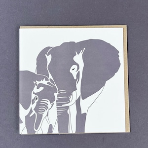 Carte unique pour la fête des mères - Première fête des mères - Carte unique pour la fête des mères - Éléphant et bébé - Cartes typographiques - Baby Shower - Fête des mamans