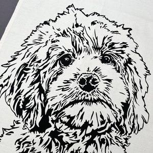 Cockapoo tea towel - Dog tea towel - Screen printed - cotton anniversary - Cockapoo gift - Fathers Day gift - cockapoo  - Teacher gift