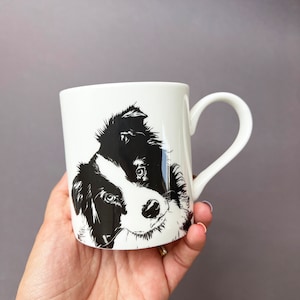 Sheepdog Mug - Border Collie - Farm - Birthday Gift - screen printed fine bone china - Decorated in UK - Small  present - Teacher gift