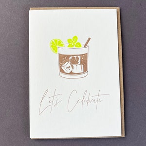 Carte d'anniversaire - Calligraphie - Typographie - Pour eux - Mojito - Célébration - Boisson - Carte pour adulte - Carte de célébration - Fête des Mères