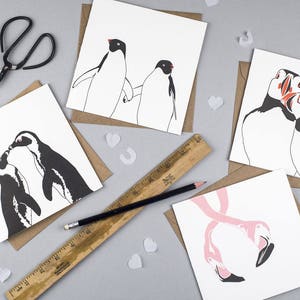 Anniversary card Christmas Love card Christmas for him Christmas for her African Penguin Card penguin love Penguin Love Card image 3