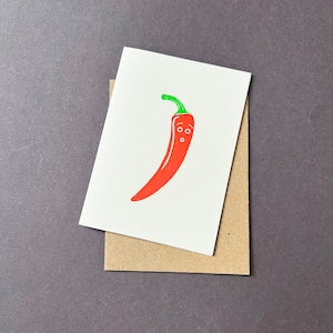 Cheeky Chilli-kaart - Brutale verjaardagskaart - Verjaardagspret - Cadeaukaartje - Boekdrukkaart - Unieke kaart - Lerarenkaart - Bedankt - Groente
