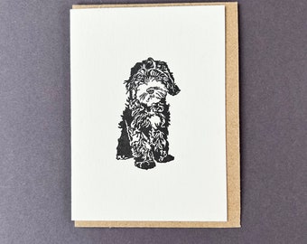 Letterpress Cockapoo Card: Puppy Thank You Note