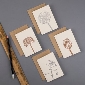 Seed Head Cards - Einfach so - Letterpress Grußkarten - Letterpress Cards - Blankokartenset - Kleine Grußkarten - blanko Multipack - Herbst