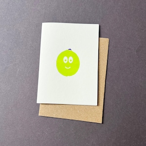 Lebendige Limette Karte - Lustige Geburtstagskarte - Geburtstagsgrußkarte - Geschenkanhänger - Letterpress Karte - Einzigartige Karte - Lehrerkarte - Danke - Grußkarte