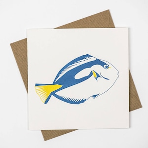 Dory Karte – Finding Dory Illustration – Royal Blue Tang – Kindergeburtstagskarte – Einzigartige Karte – Fischliebhaberkarte – Blankokarten – Meeresleben