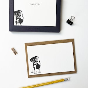 Border Terrier Schriftkorrespondenzkarten-Set - Letterpress Welpe - Welpe Dankeschön - Feier des Lebens - Weihnachten Dankeschön - Einladungen