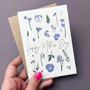 Biglietto d'auguri per la festa della mamma con fiori - giardino di campagna - biglietto floreale - Festa della mamma - Stampa tipografica - Festa della mamma - Flora Primavera - Biglietto d'auguri unico per la festa della mamma