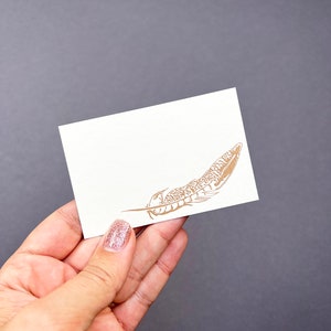 Goudfazant veren bloemist kaart - cadeaukaartjes - briefpapier bruiloft - jubileumbericht - plaatsingskaart bruiloft - condoleance - couvert