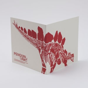 Dinosaurier Geburtstagskarten - Dinokarten - Blankokarte - Stegosaurus Karte - Steg schwarz - rot - grün - Junge - Mädchen - Letterpress - Weihnachtskarte