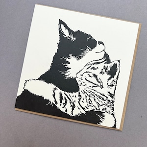 The letterpress print provides a beautiful texture and detail to this black and white card.