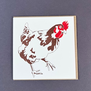 Carte de voeux poulet - carte de Pâques - carte de future mariée drôle - carte de correspondance - animaux de la ferme - carte de mariage à la campagne - carte vierge - anniversaire d'amour