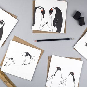 Anniversary card Christmas Love card Christmas for him Christmas for her African Penguin Card penguin love Penguin Love Card image 5