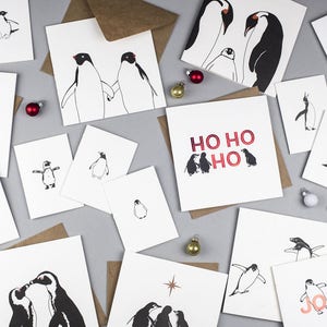 Anniversary card Christmas Love card Christmas for him Christmas for her African Penguin Card penguin love Penguin Love Card image 6