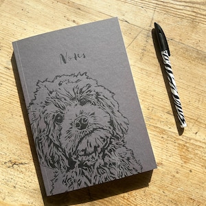 Cockapoo letterpress Notebook - Stationary gift - Cockapoo Notepad - New job - Graduation - Cockapoo puppy