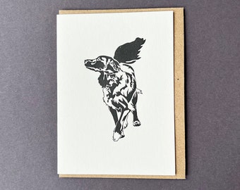 Retriever puppy card - golden Retriever card- Thank you card - Letterpress - Small note cards - Dog walker - Birthday - Gift tag - Teacher