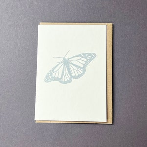 Schmetterling Karte - Metallic silber - Insekten Karte - Letterpress Karten - Danke kleine Kärtchen - Geschenkanhänger - Geburtstagsnotiz - Thinking of you