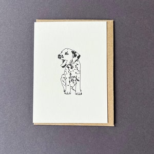 Carte chiot dalmatien tacheté - Merci - Carte typographique - Petite carte - Anniversaire - Carte de correspondance chiots - Médaille cadeau - Promeneur de chien - Carte pour enfant
