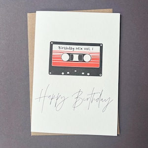 Happy Birthday Karte - Gamer Karte - Letterpress - Gamer Kid - Gaming Erwachsene - Vintage Tape Karte - Karte für Ihn - Karte für Sie - Mix Tape Karte