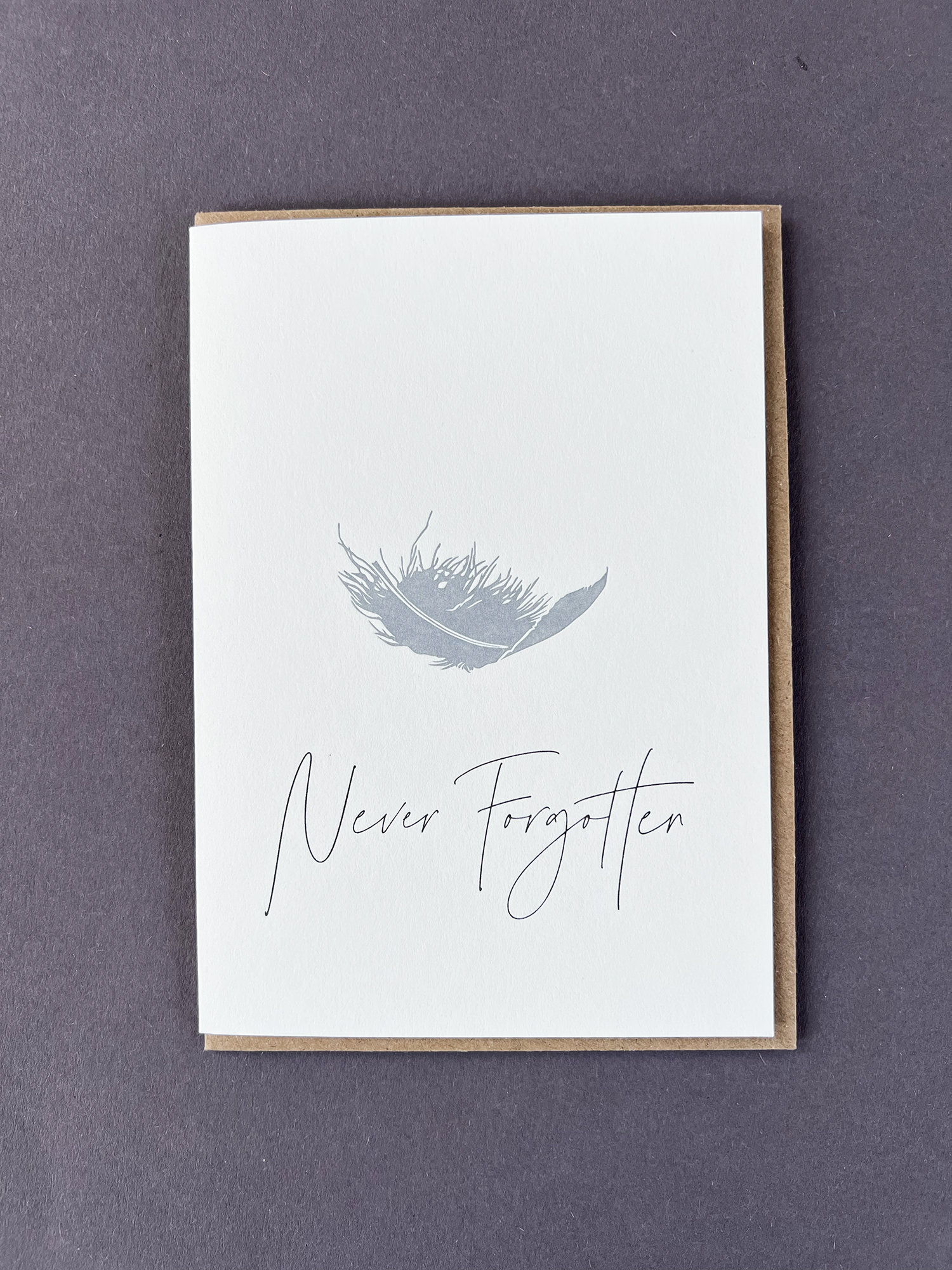 Letterpress Sympathy Card - Metallic Silver Hearts - Loss