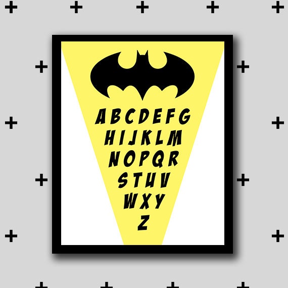 Printable Batman Alphabet Artwork Alphabet Wall Art Boys | Etsy