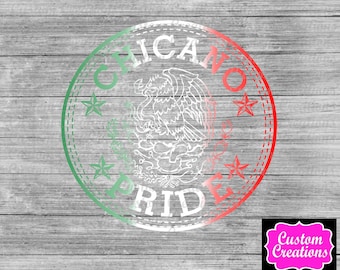 CHICANO PRIDE with green, white, red gradient - png instant download, sublimation, digital file