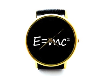 Formula Leather Watch, E=MC2 Leather Watch, Einstein Leather Watch, Unisex Watch, Ladies Watch, Mens Watch, Einstein Jewelry