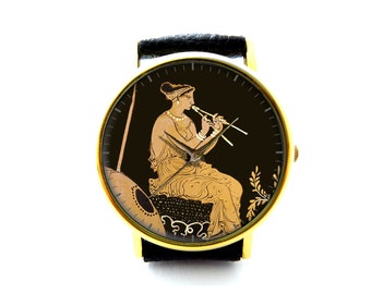 Music Leather Watch, Musical Watch, Unisex Watch, Ladies Watch, Mens Watch, Music Jewelry, Music Accessory, Pattern 2